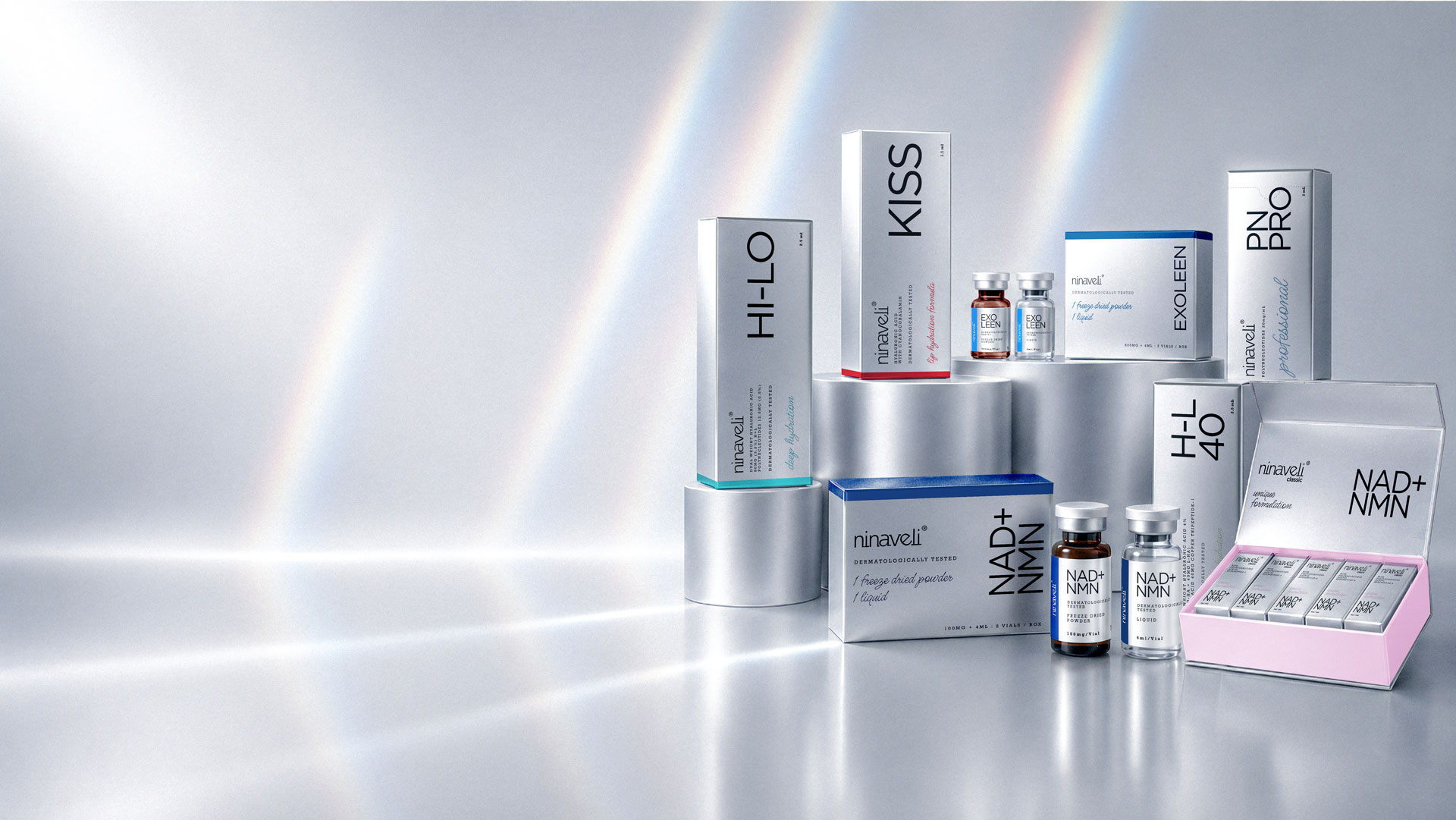 The Ninaveli professional range: HI-LO, Kiss, Exoleen, PN Pro and NAD+ NMN